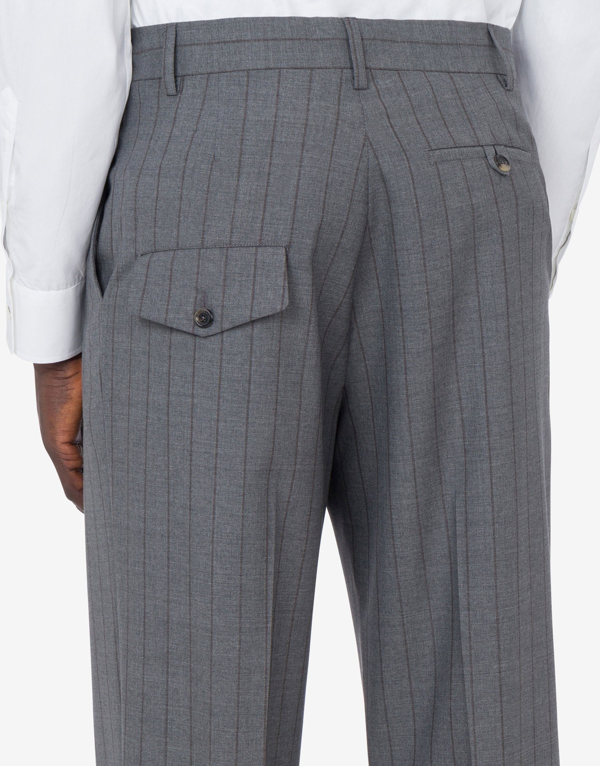 WOOL PINSTRIPE PANTS - 3