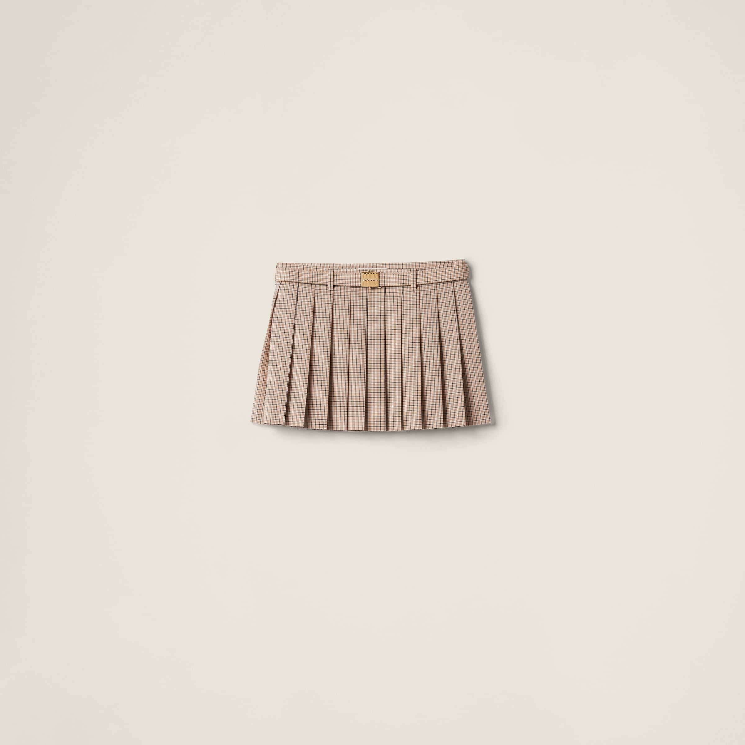Pleated checked skirt - 1