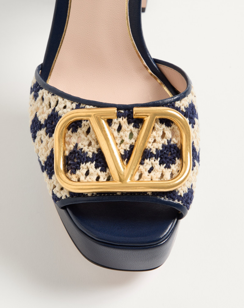 Valentino VLOGO SIGNATURE PLATFORM SANDAL IN CROCHET FABRIC 115MM outlook