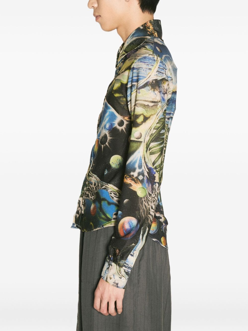 celestial-print shirt - 2