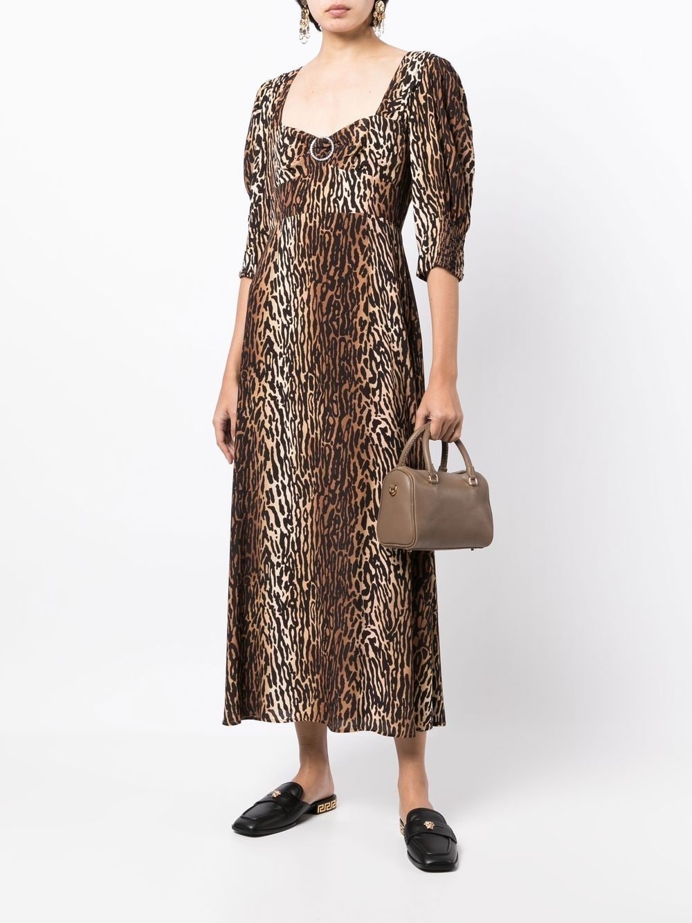 leopard-print midi dress - 2