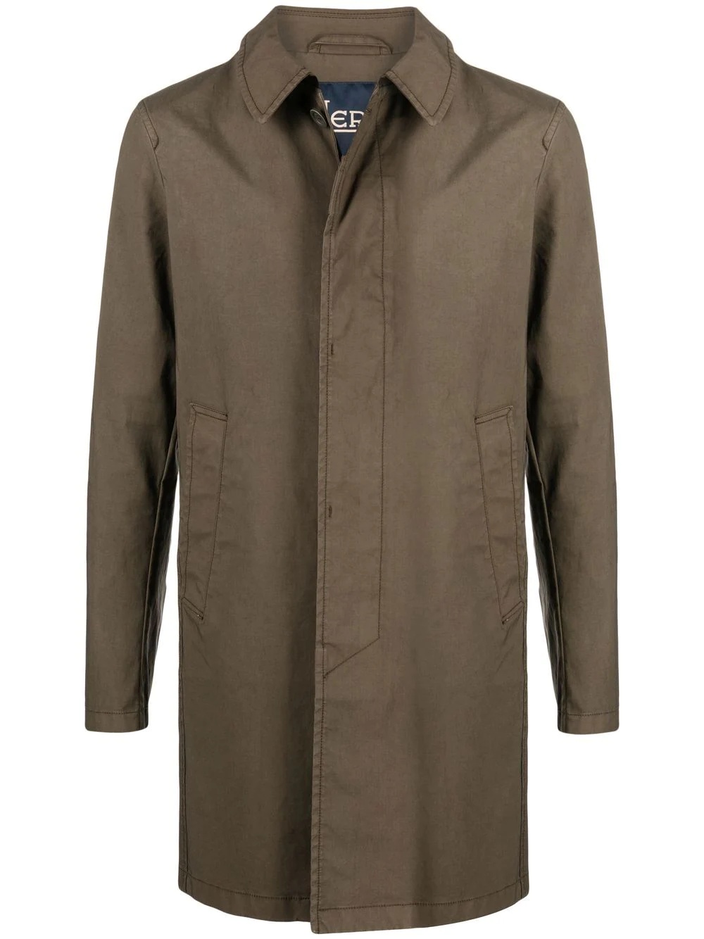 button-down trench coat - 1