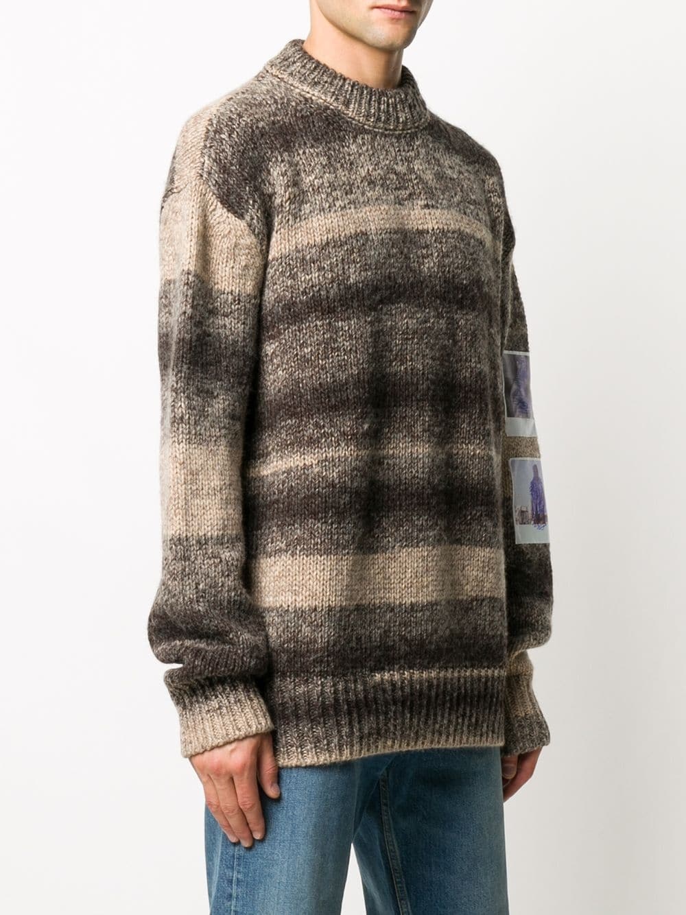 oversize sweater with polaroid patches - 3