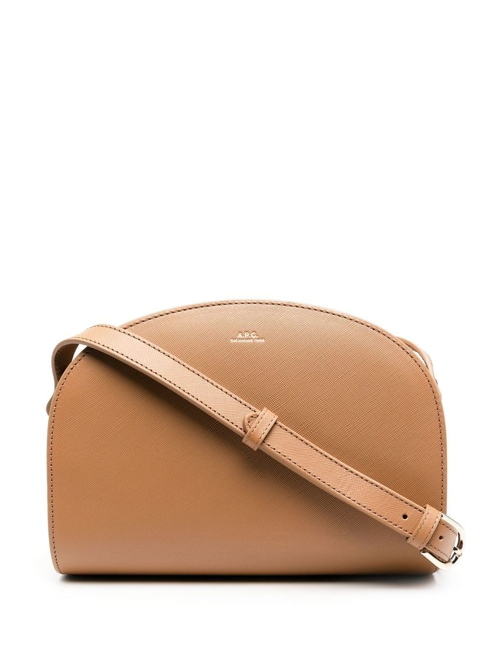 logo-embossed leather shoulder bag - 1