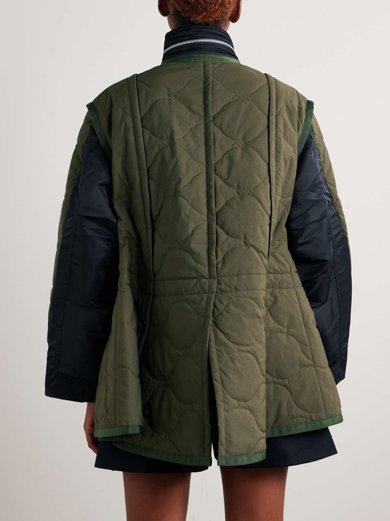 Shell-trimmed paneled quilted padded ripstop jacket - 4