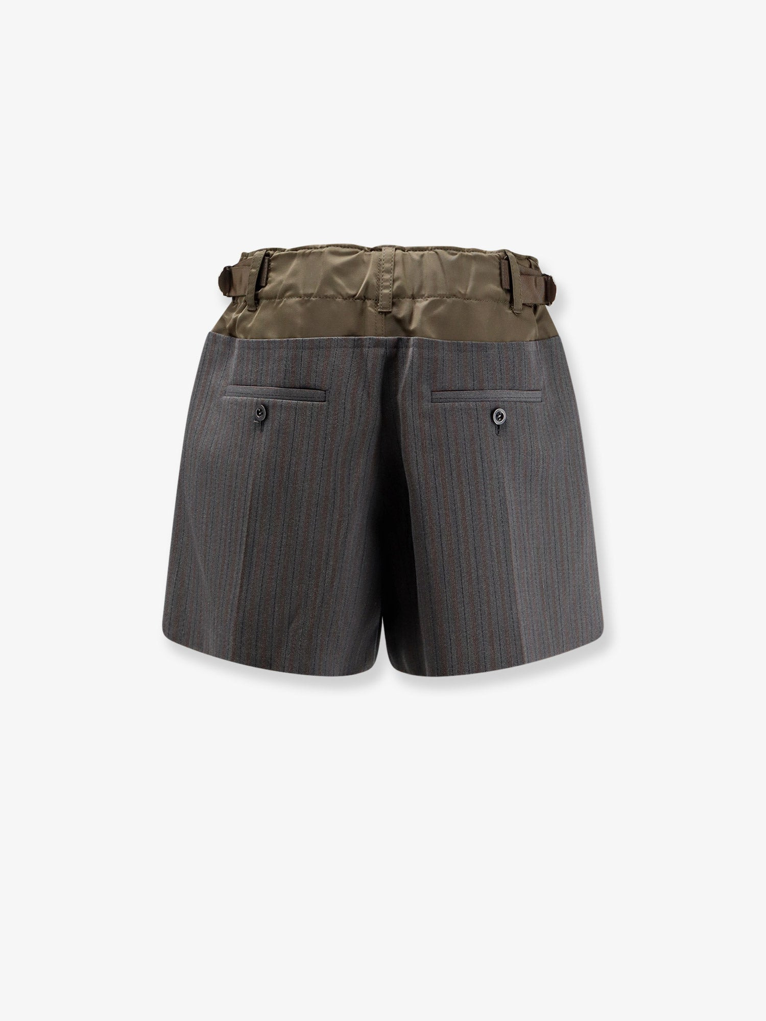 Sacai Wool Shorts With Nylon Details - 2