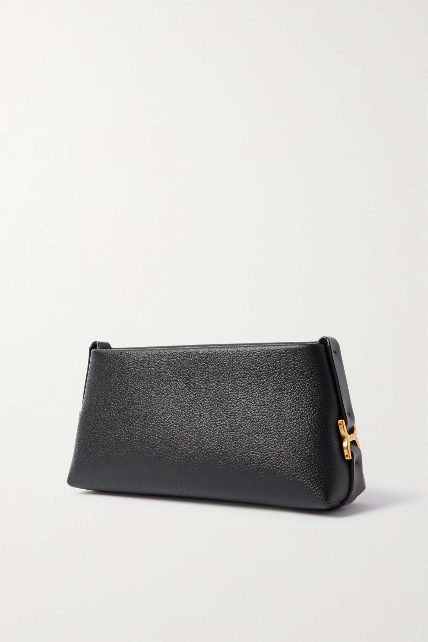 Marcie textured-leather clutch - 3