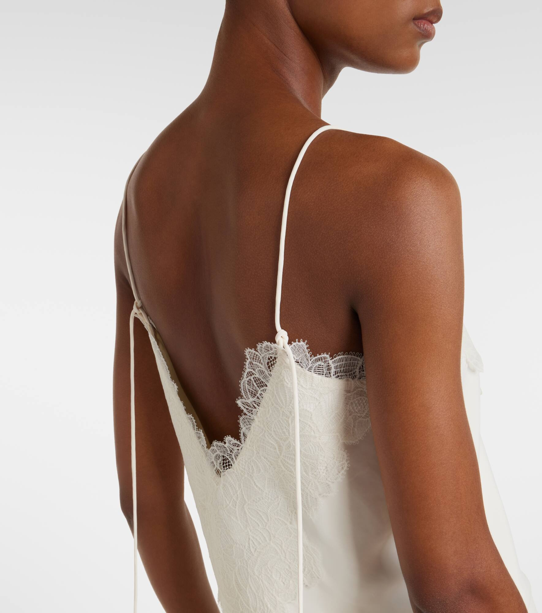 Lace-trimmed satin camisole - 5