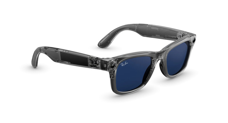 Ray-Ban Meta Wayfarer (Gen 2) Shiny Transparent Grey Transitions® Sapphire Lenses 3
