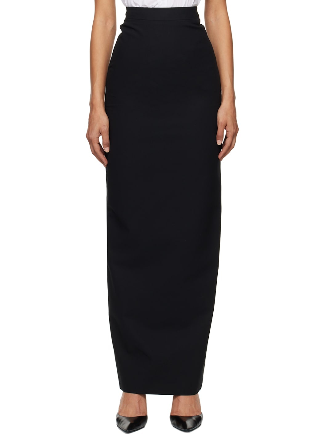 Black Nathalie X-Long Pencil Maxi Skirt - 1
