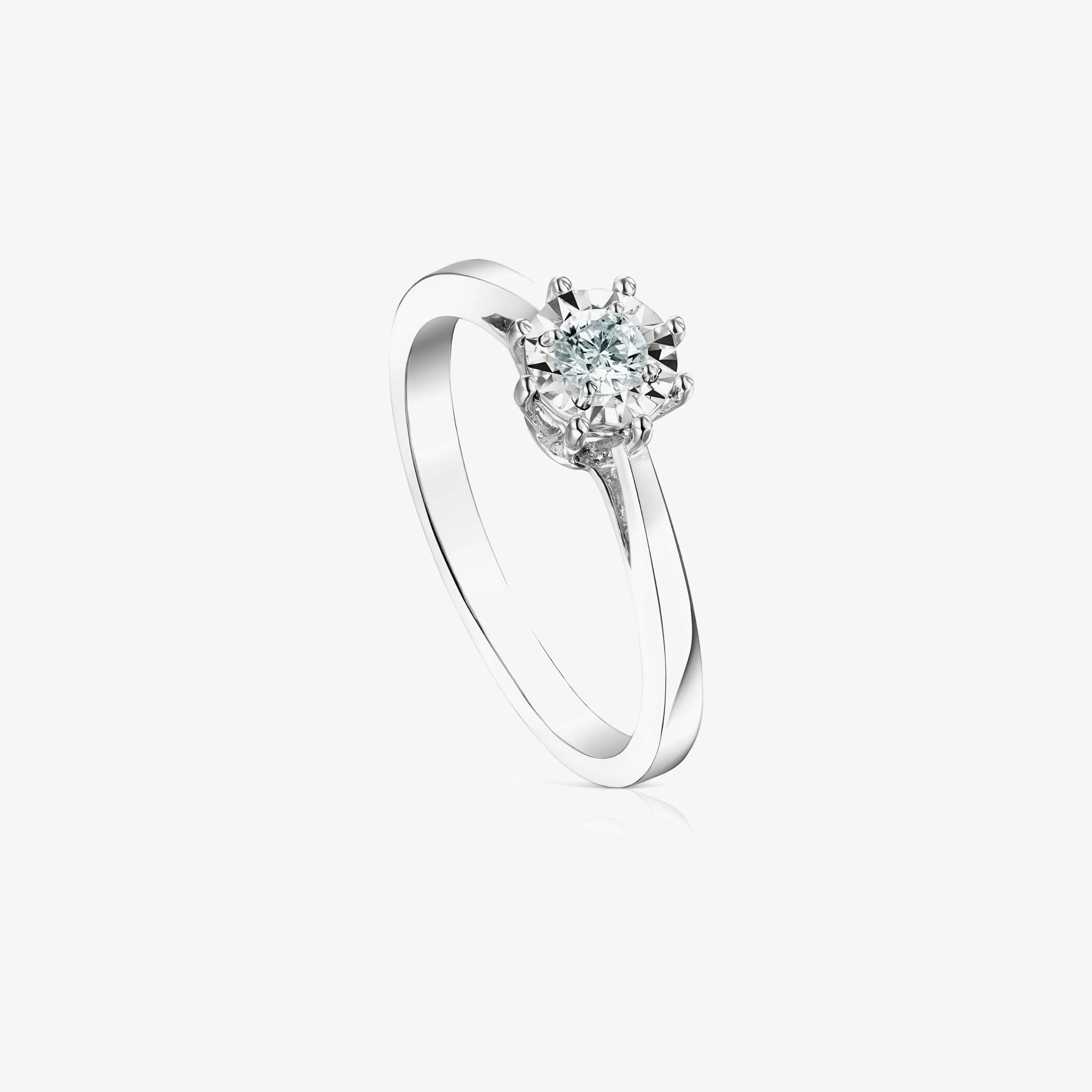 18K white gold TOUS Les Classiques Ring with medium Diamond rosette. 0,15ct. - 1