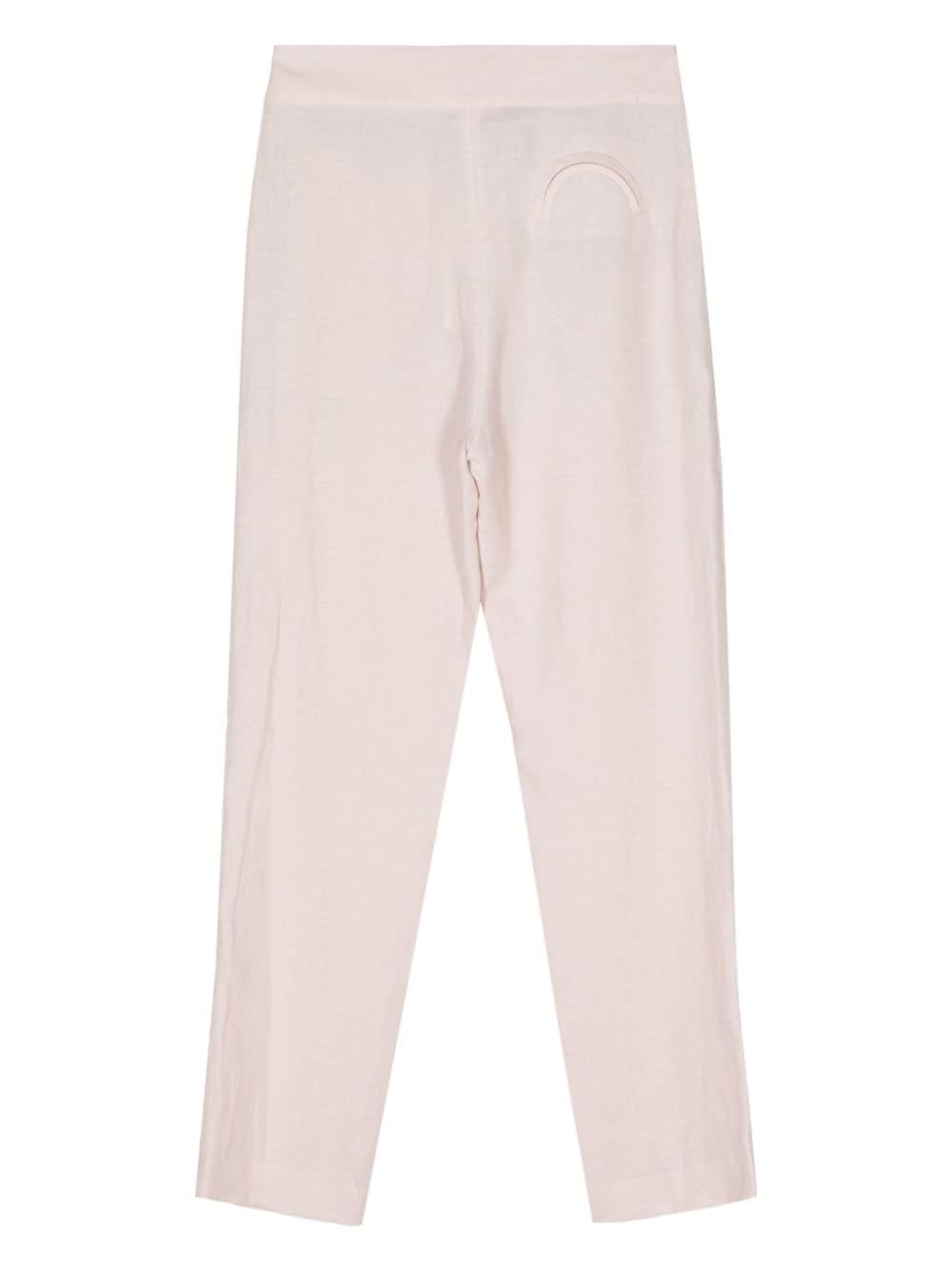 tapered-leg linen trousers - 2