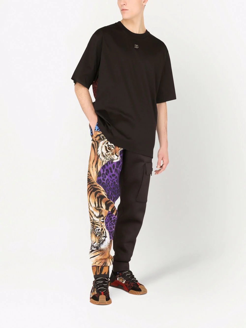 tiger-print track pants - 2