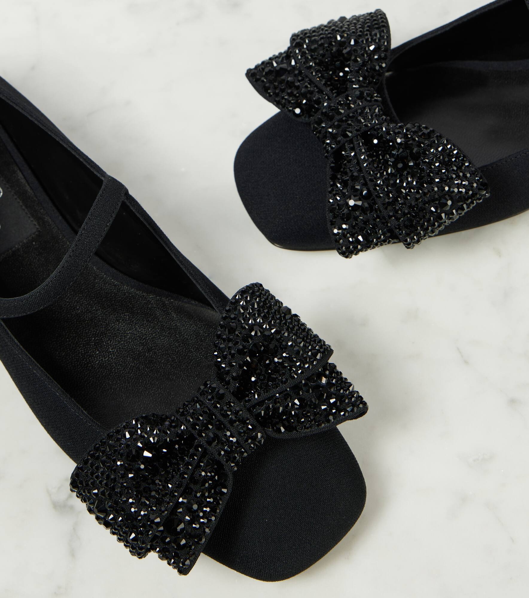 Bowjane embellished crêpe Mary Jane flats - 5