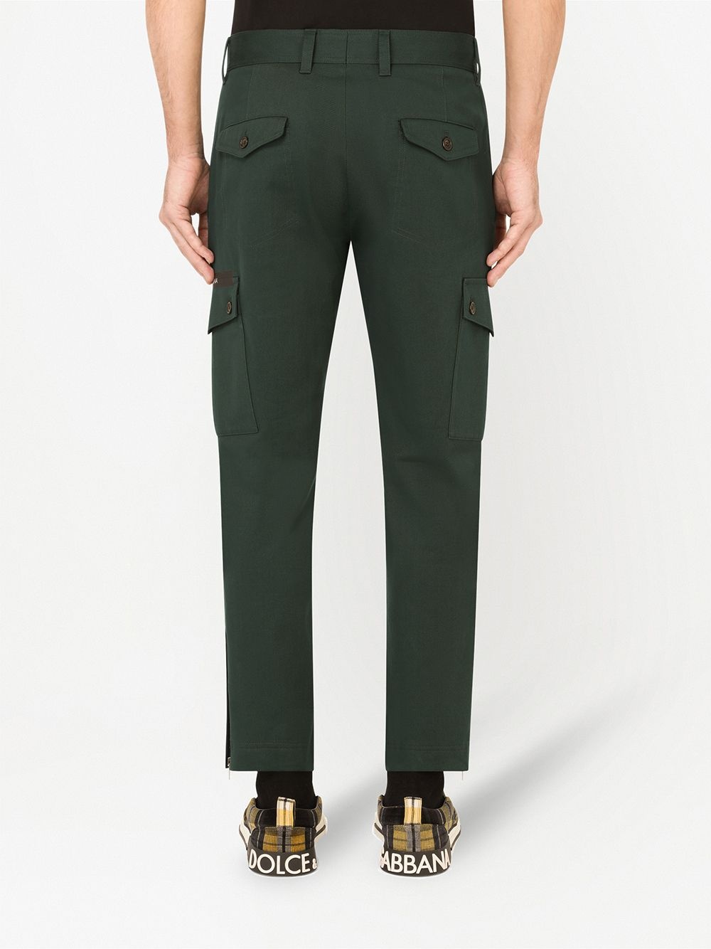 stretch-cotton cargo trousers - 4