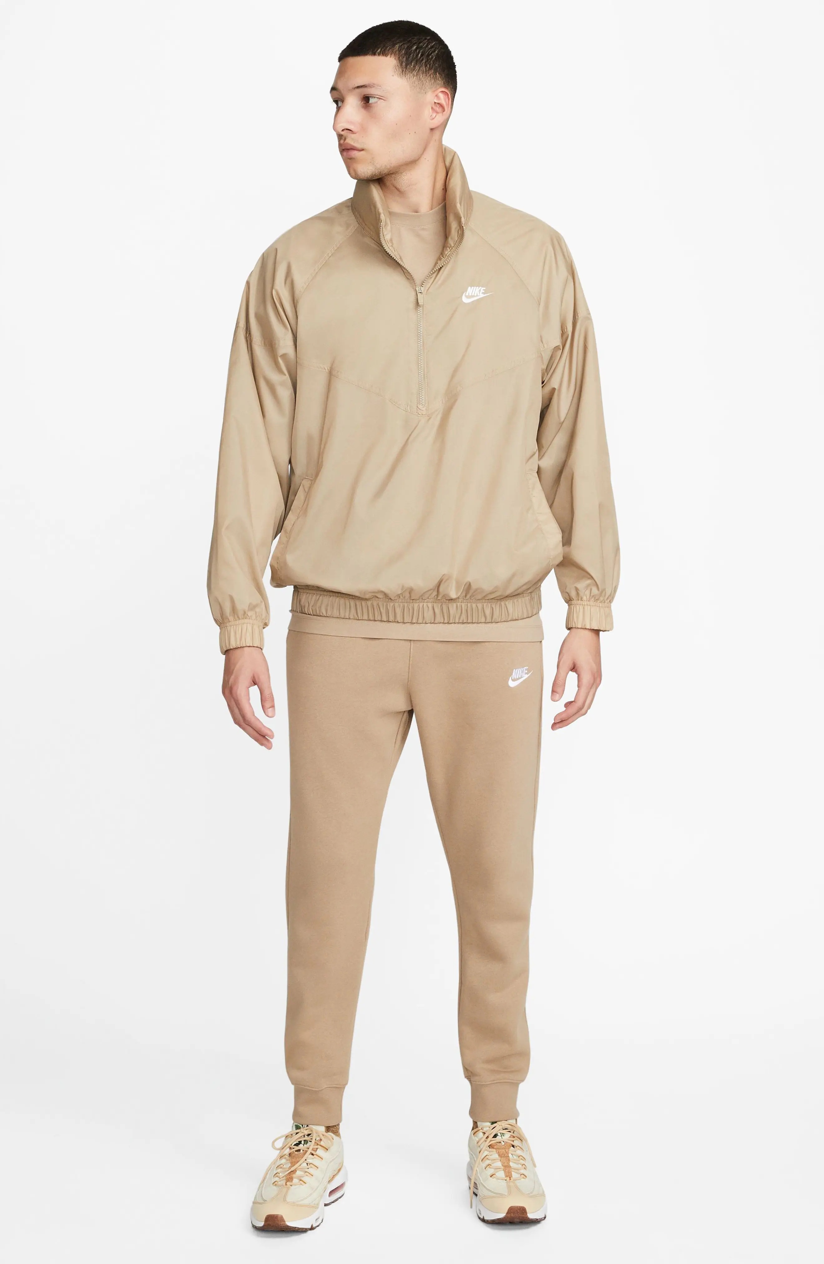 Sportswear Club Pocket Fleece Joggers in Khaki/Khaki/White - 7