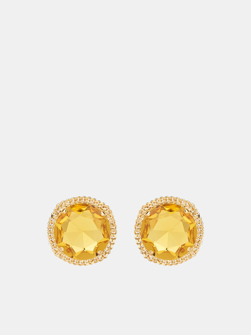 Round Cut Crystal Earrings 1