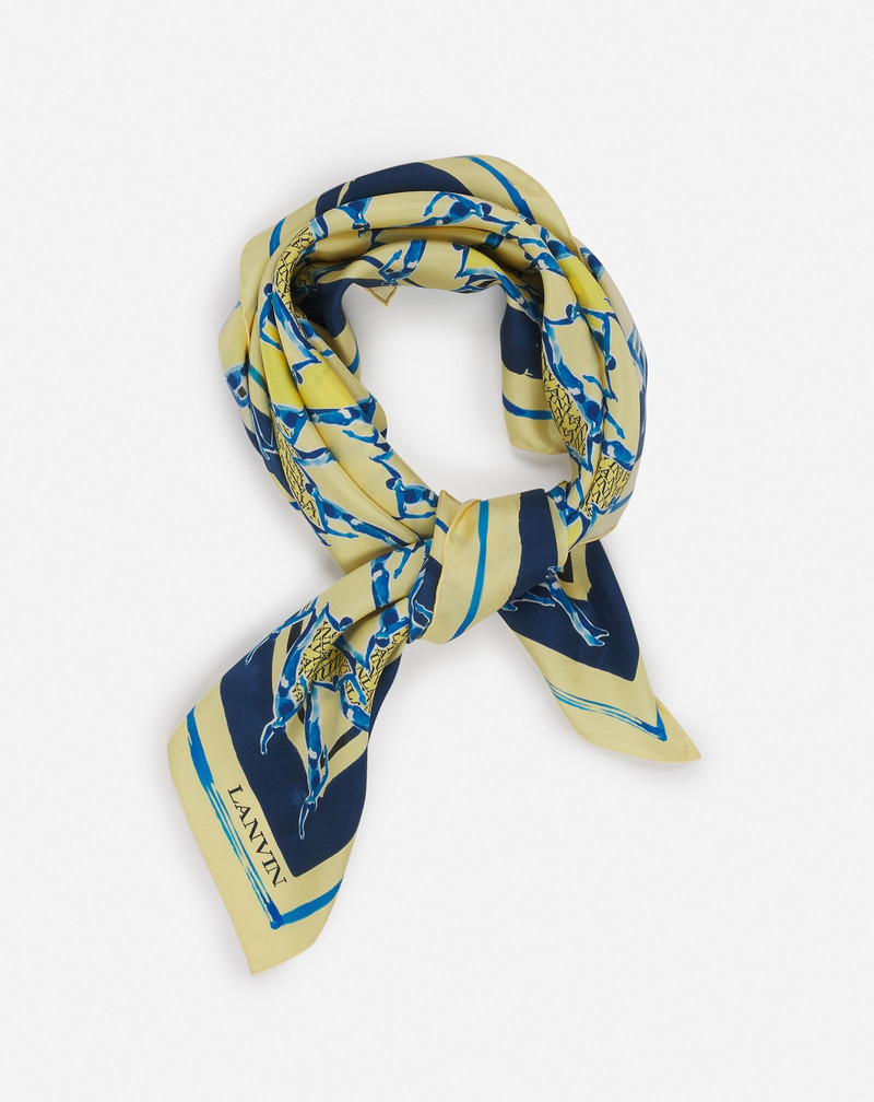 SILK SCARF WITH A SPORTS PRINT 3