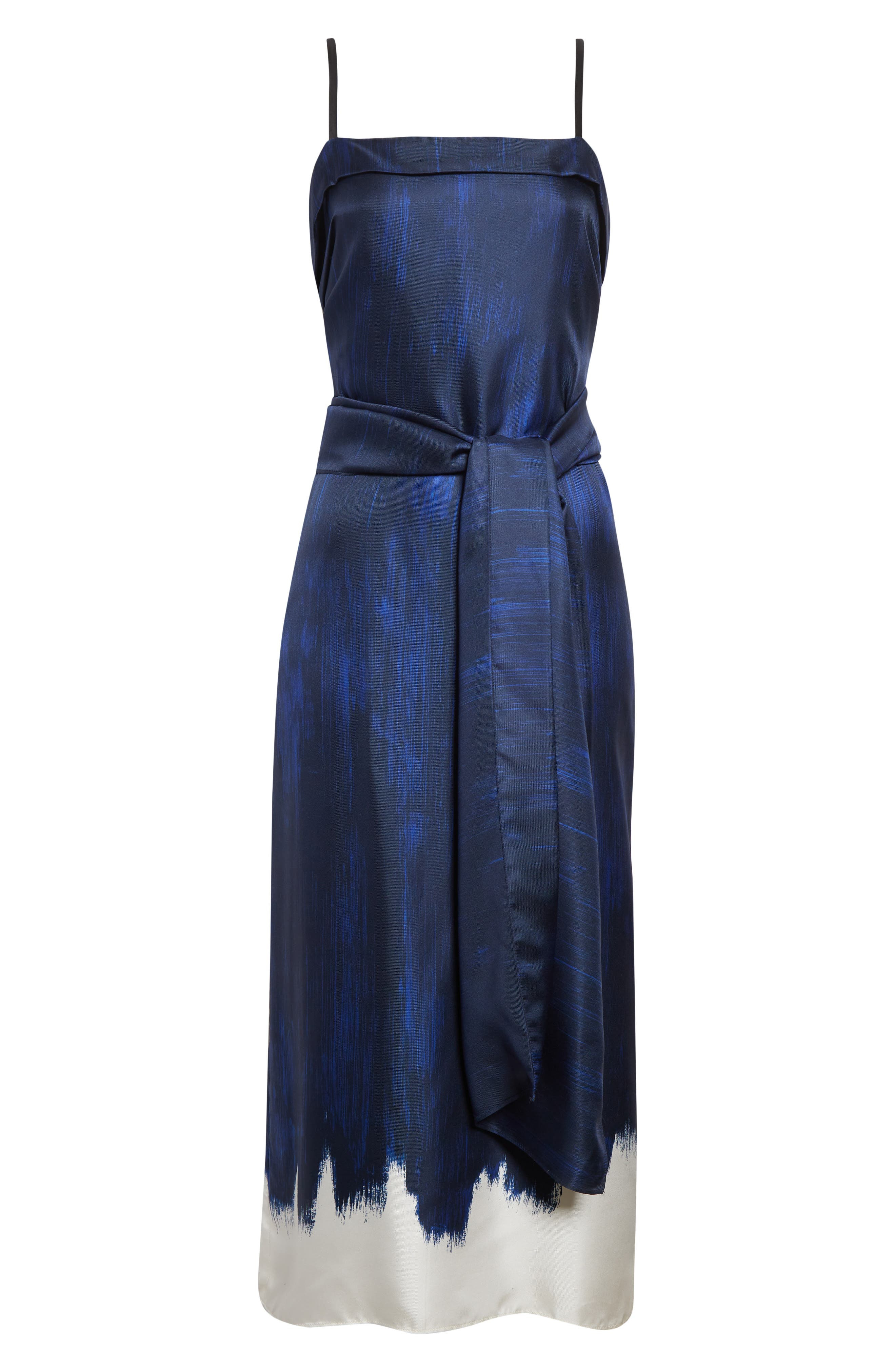 Proenza Schouler Amaya Abstract Print Long Sleeve Silk Shirtdress in Cobalt Multi at Nordstrom - 5