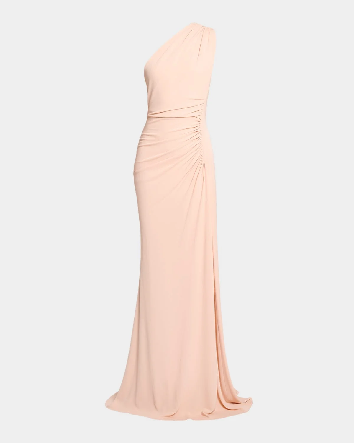 One-Shoulder Ruched Jersey Gown - 1