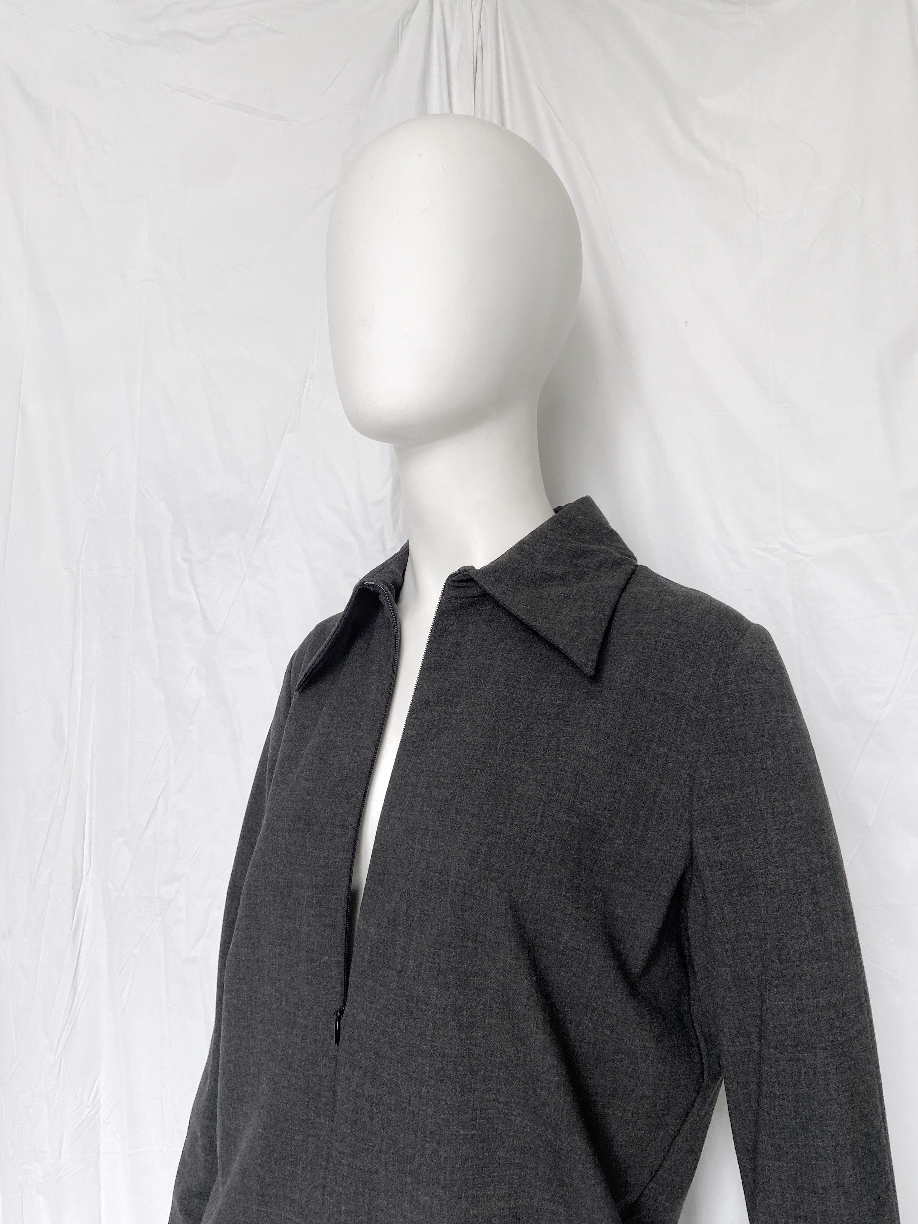 Gucci Fall 1997 Tom Ford Minimal Grey Zip Dress 40 - 5