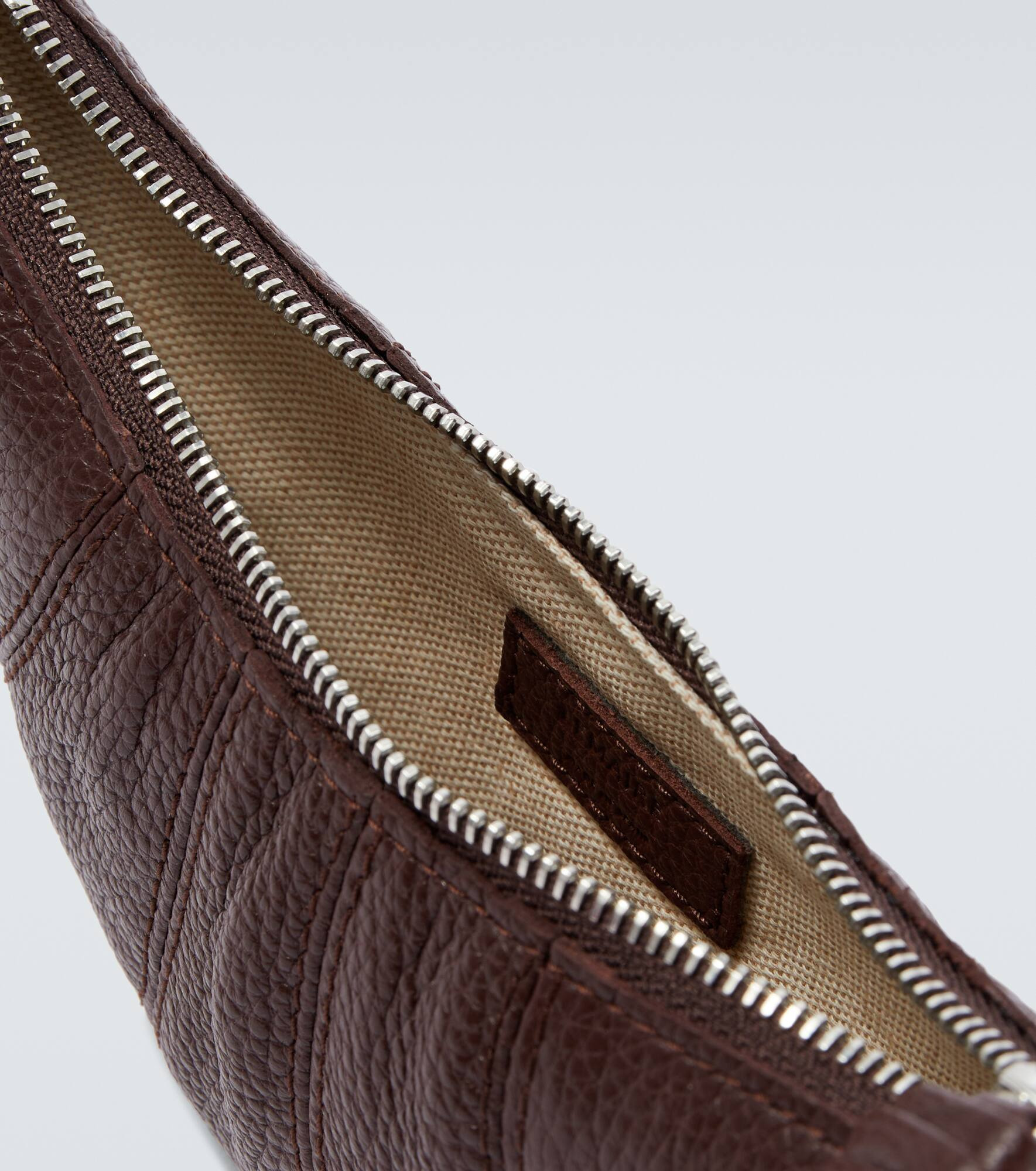 Croissant leather coin purse with strap - 2