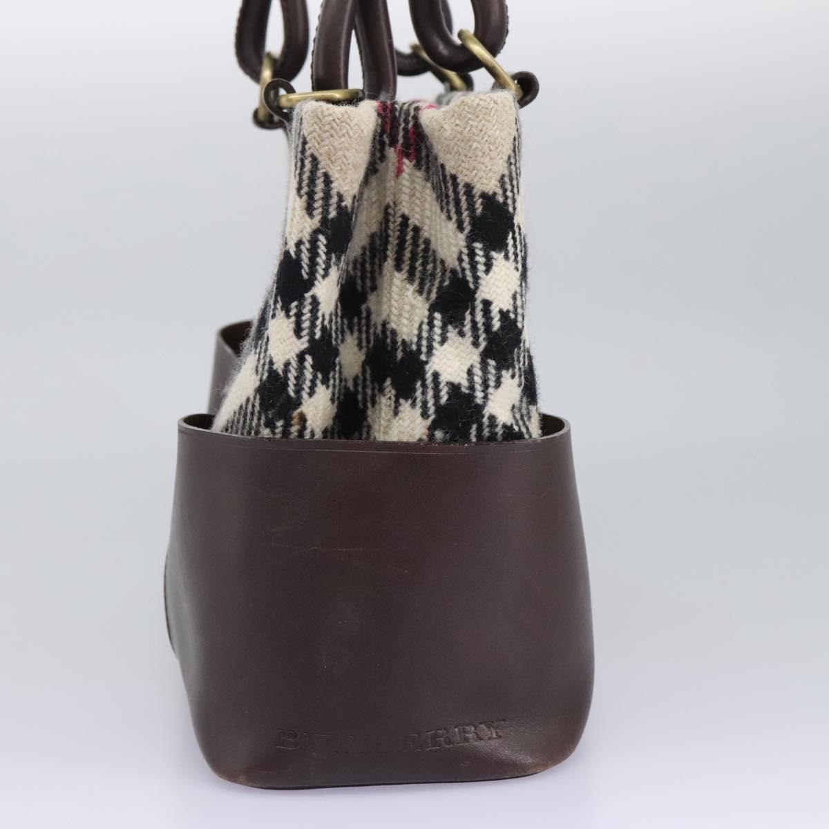 Burberry Nova Check Hand Bag Wool Beige - 3