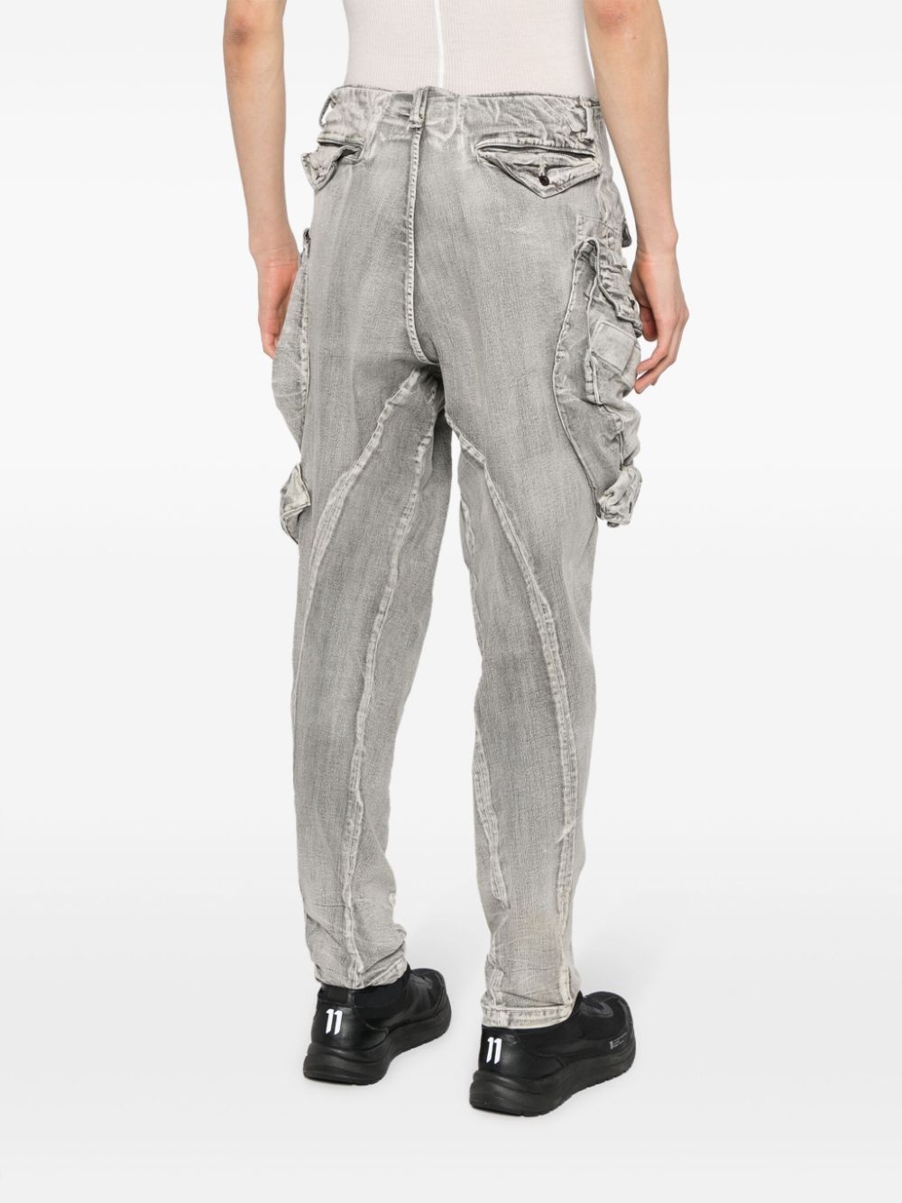 Plaster cargo drop-crotch jeans - 4