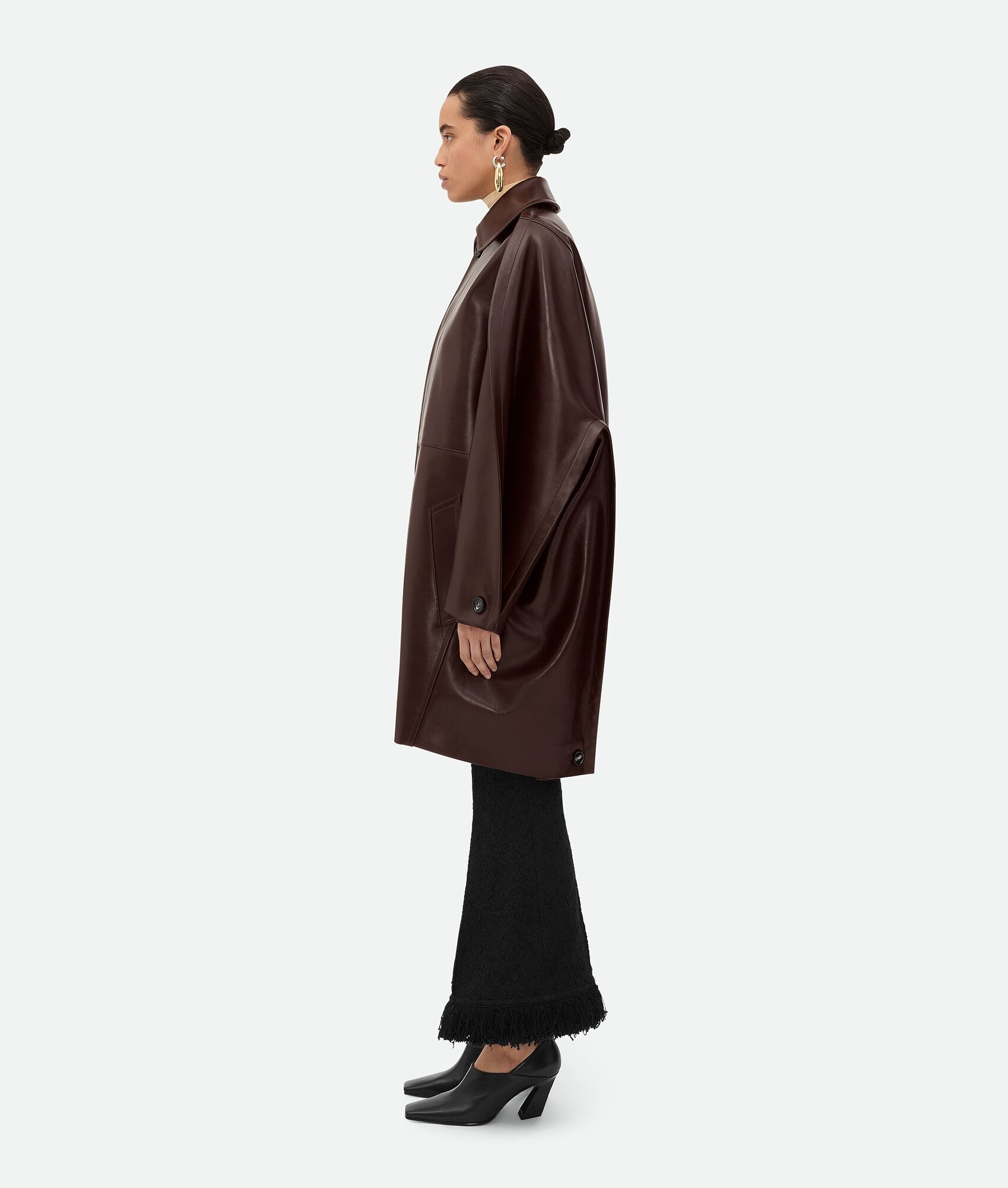 Leather Cocoon Coat - 2