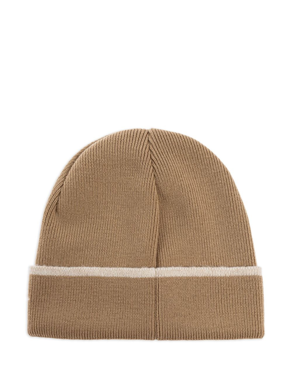 logo-embroidered ribbed beanie hat - 2