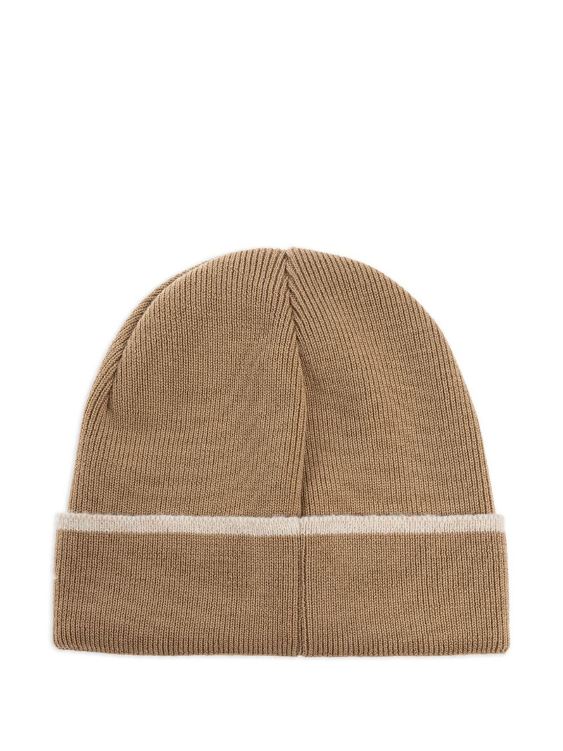 Moschino logo-embroidered ribbed beanie hat outlook