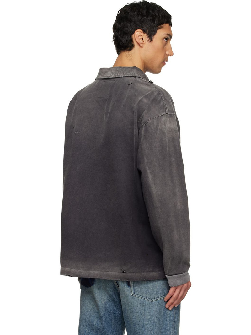 Black Sun Faded Long Sleeve Polo 3
