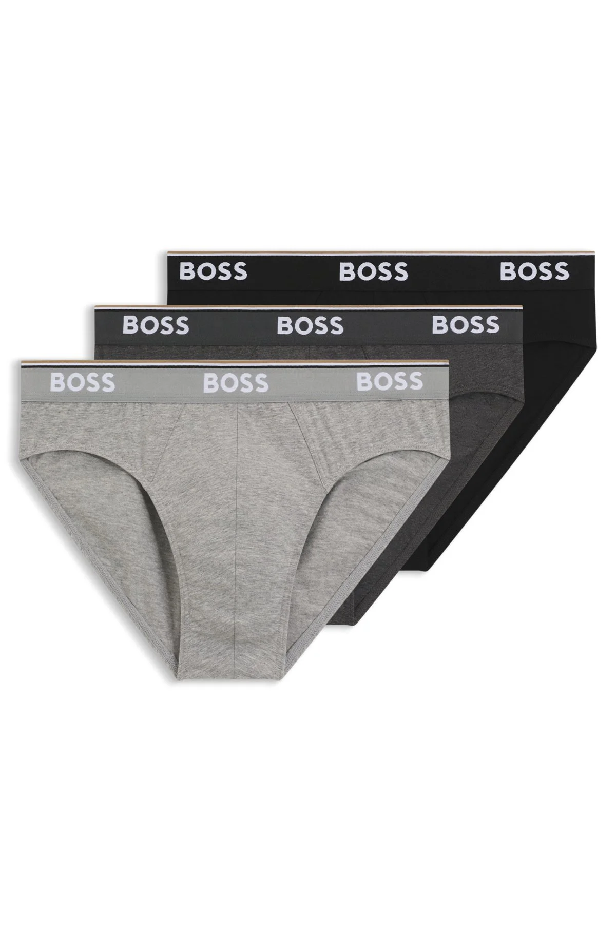 THREE-PACK OF STRETCH-COTTON BRIEFS WITH LOGO WAISTBANDS - 1