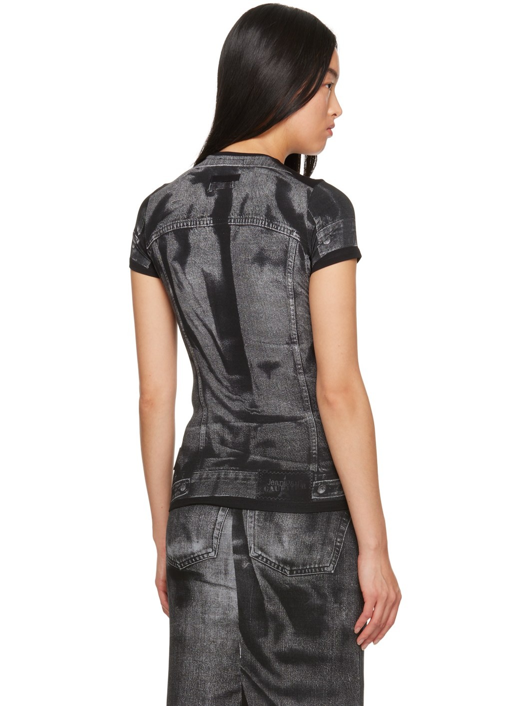 Black Trompe L'œil T-Shirt - 3