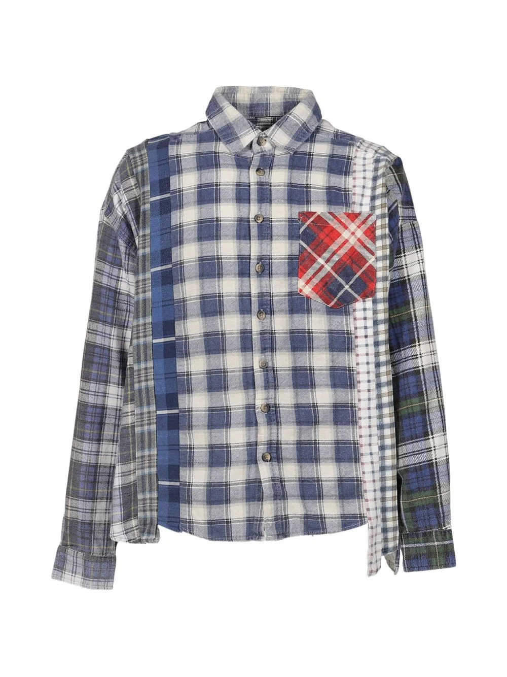 patchwork flannel shirt - 1