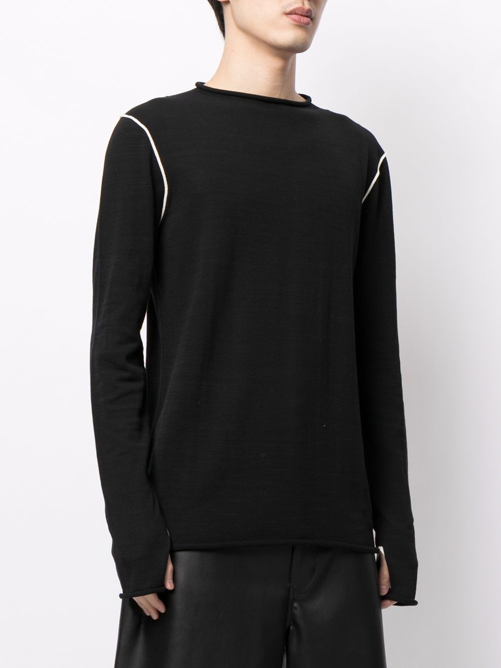 contrast-stitch knitted jumper - 3