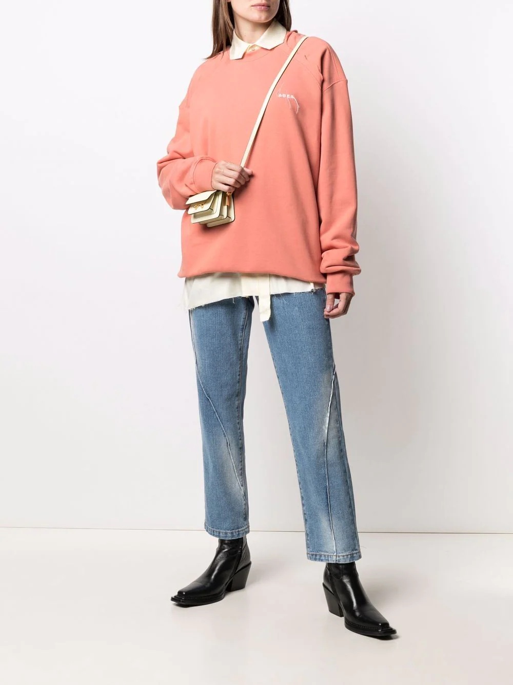 logo-embroidered oversize sweatshirt - 5