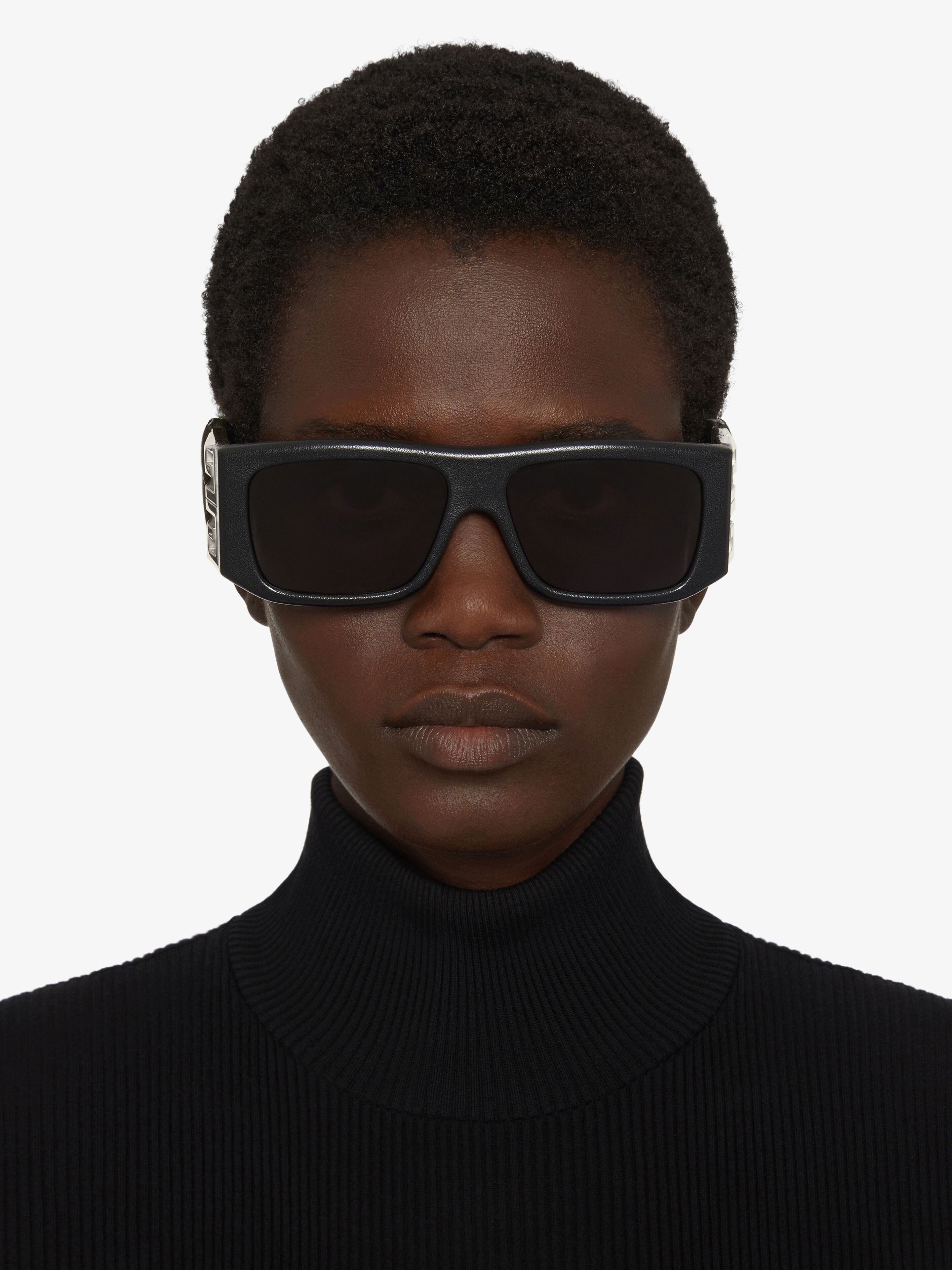 4G UNISEX SUNGLASSES IN QUILTED LEATHER AND ACETATE - 3