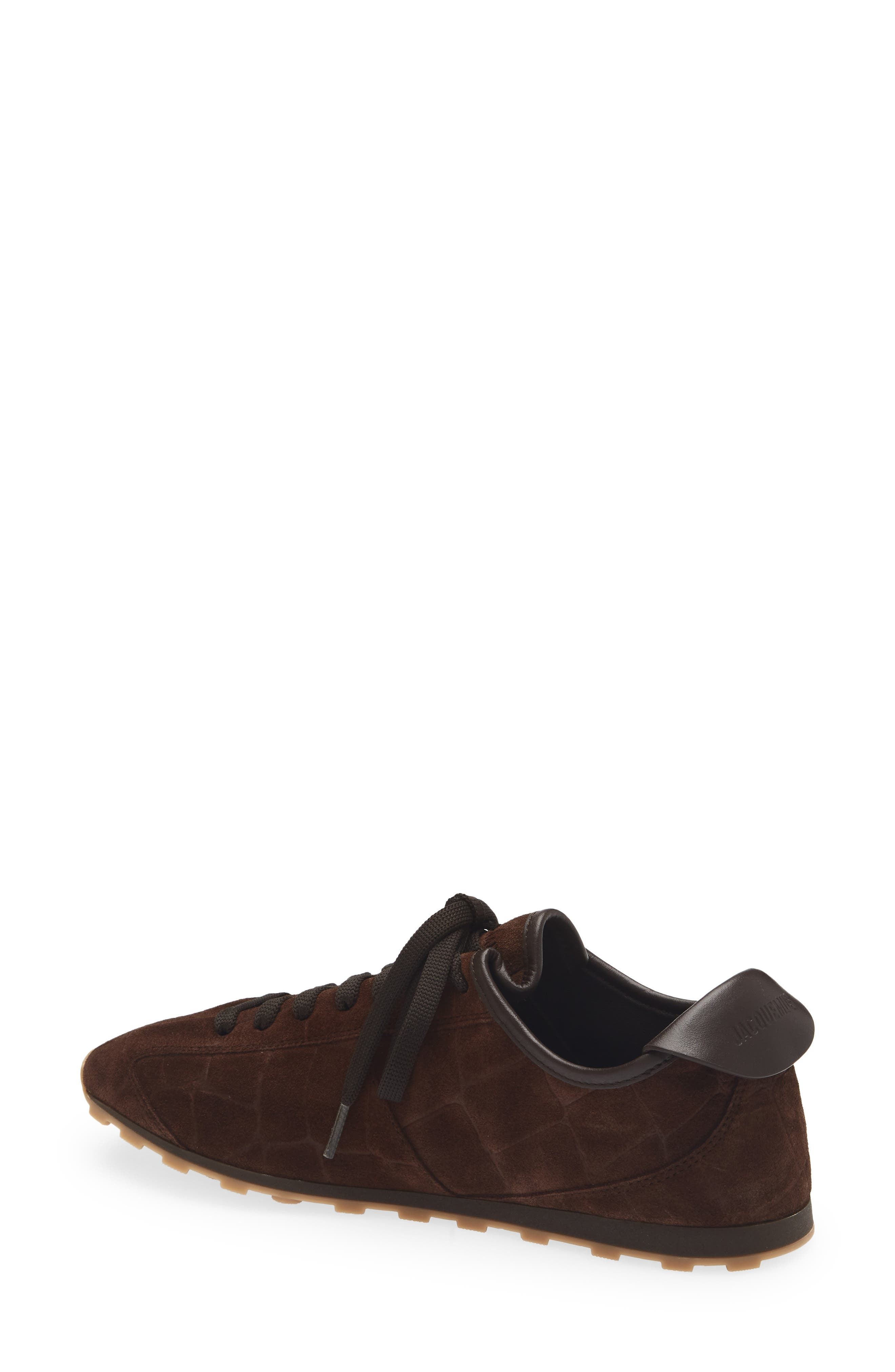 Jacquemus Suede Tennis Sneaker in Dark Brown 880 at Nordstrom - 2
