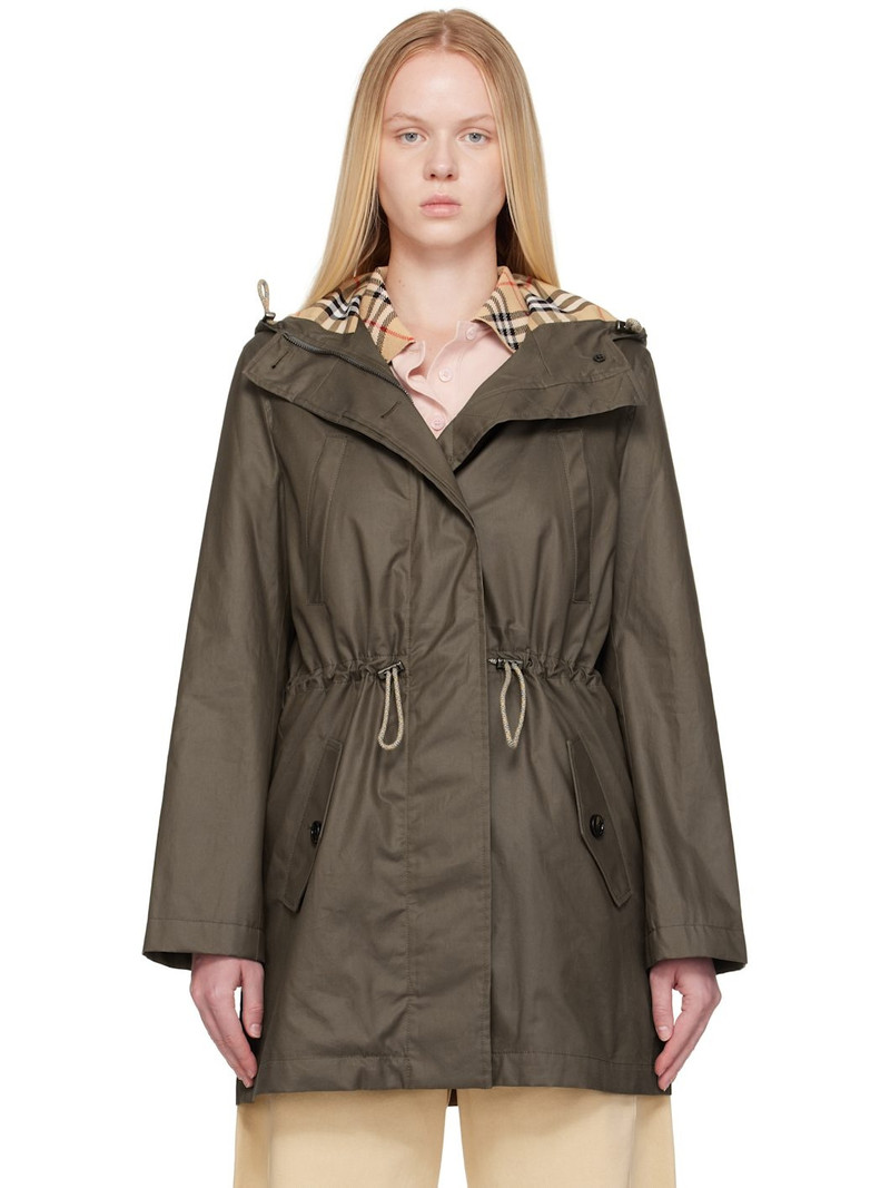 Khaki Coated Gabardine Parka 1