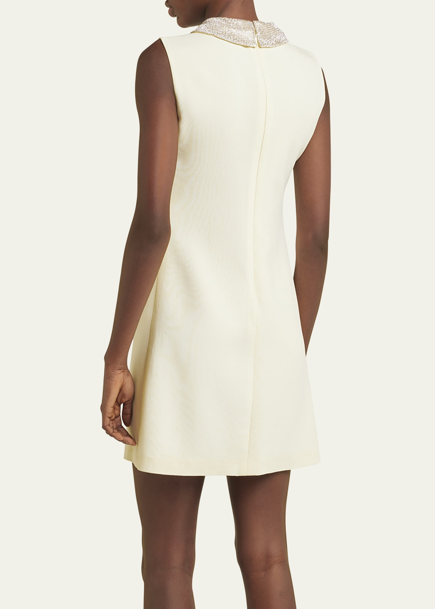 Crystal-Collar Envers Satin Mini Dress - 3
