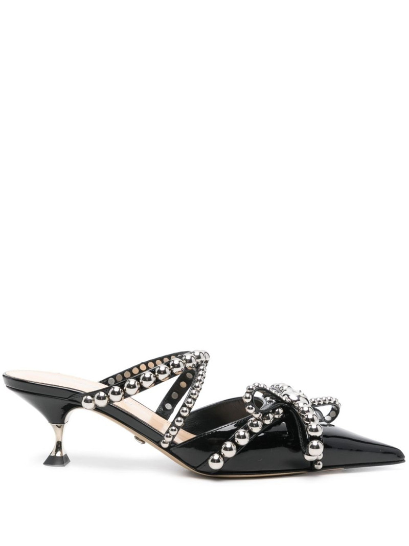 55mm studded 가죽 mules 1