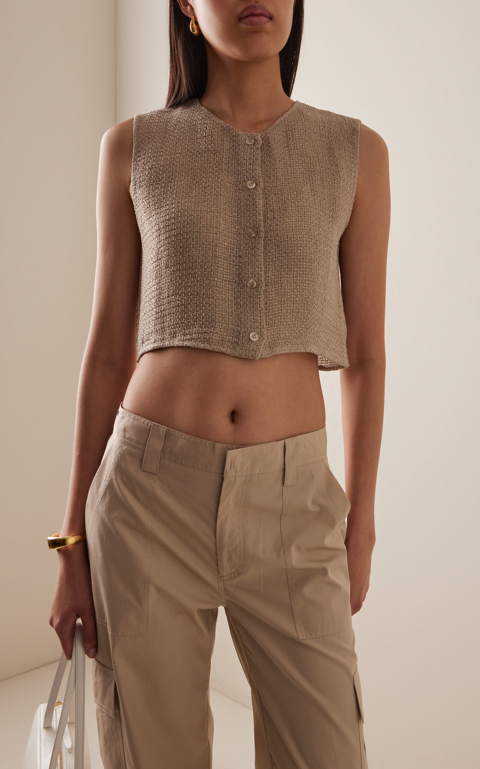 Stella Linen-Blend Vest brown - 3