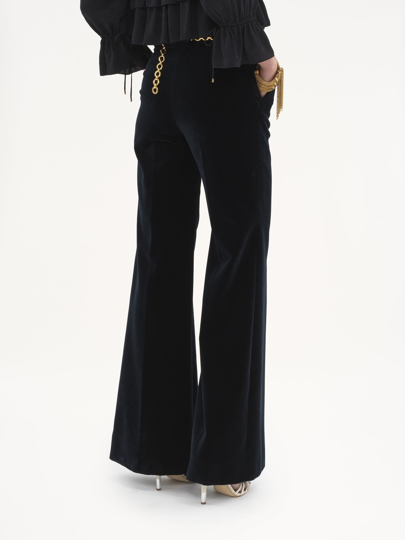FLARED TAILORED PANTS IN VELVET - 6