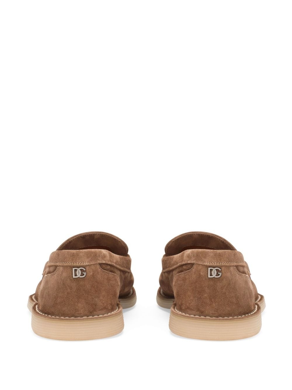 DG-plaque suede loafers - 3