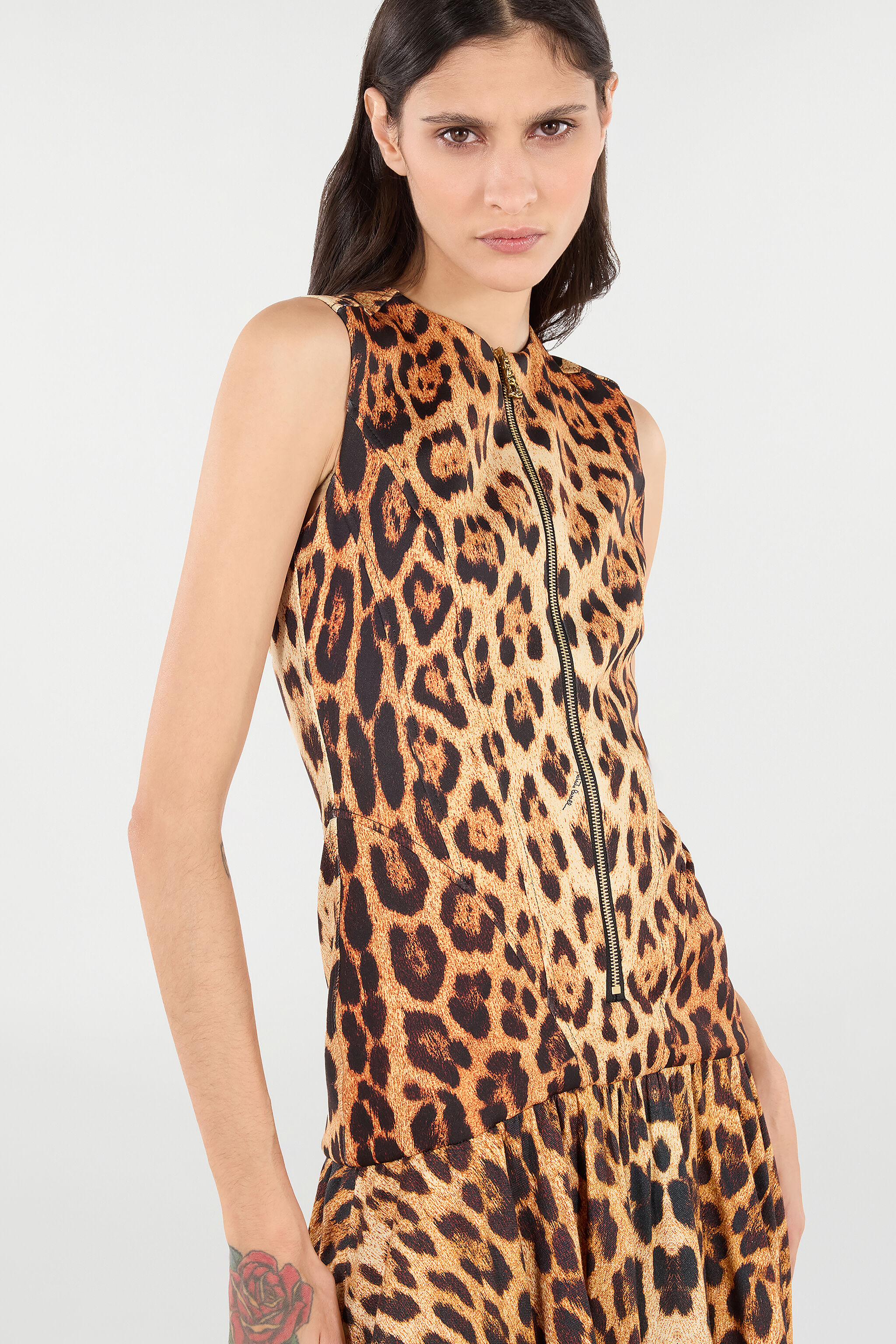 Mini Dress With All-Over Jaguar Skin Print - 6