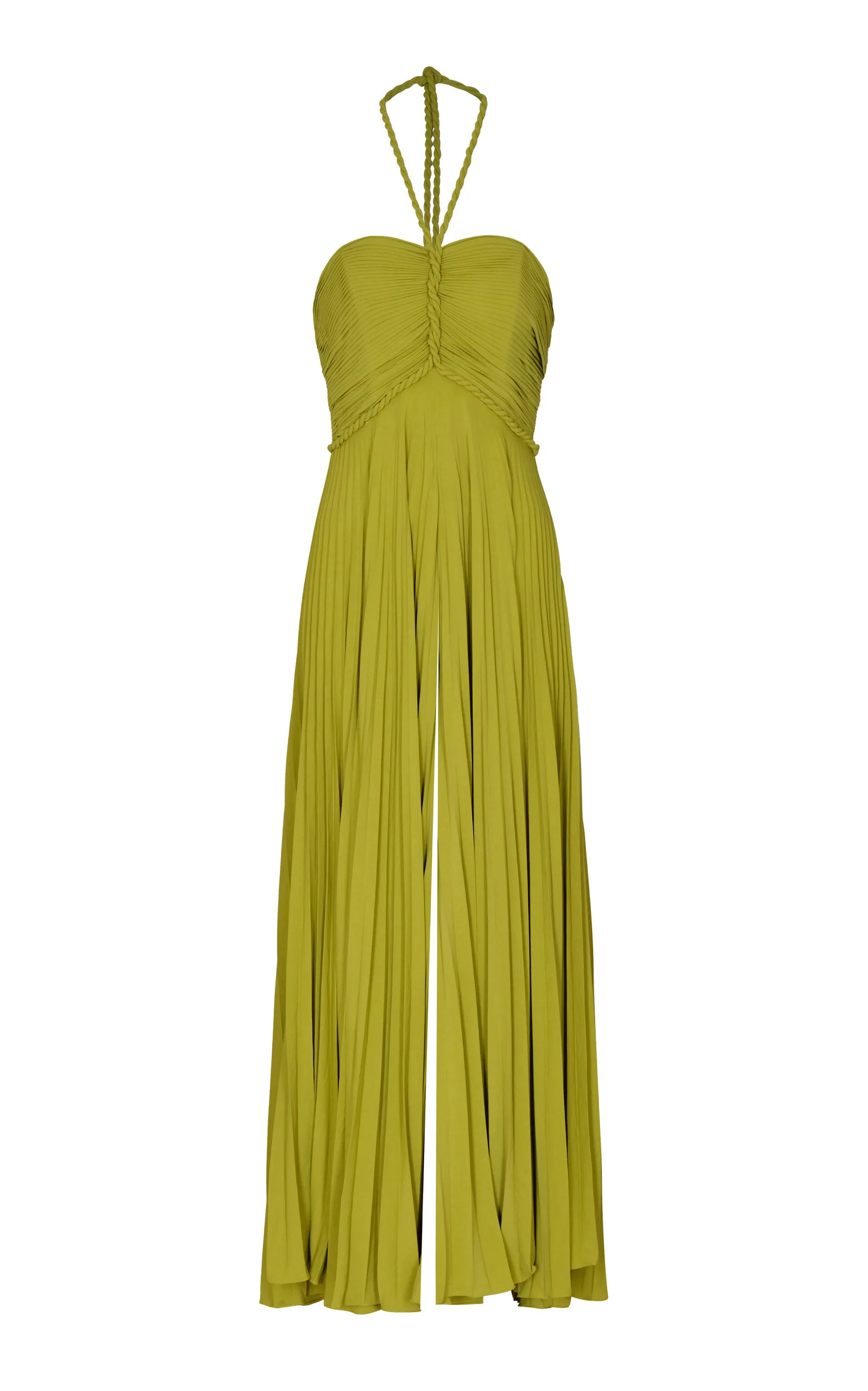 Manglar Pleated Wide-Leg Jumpsuit lime green - 1