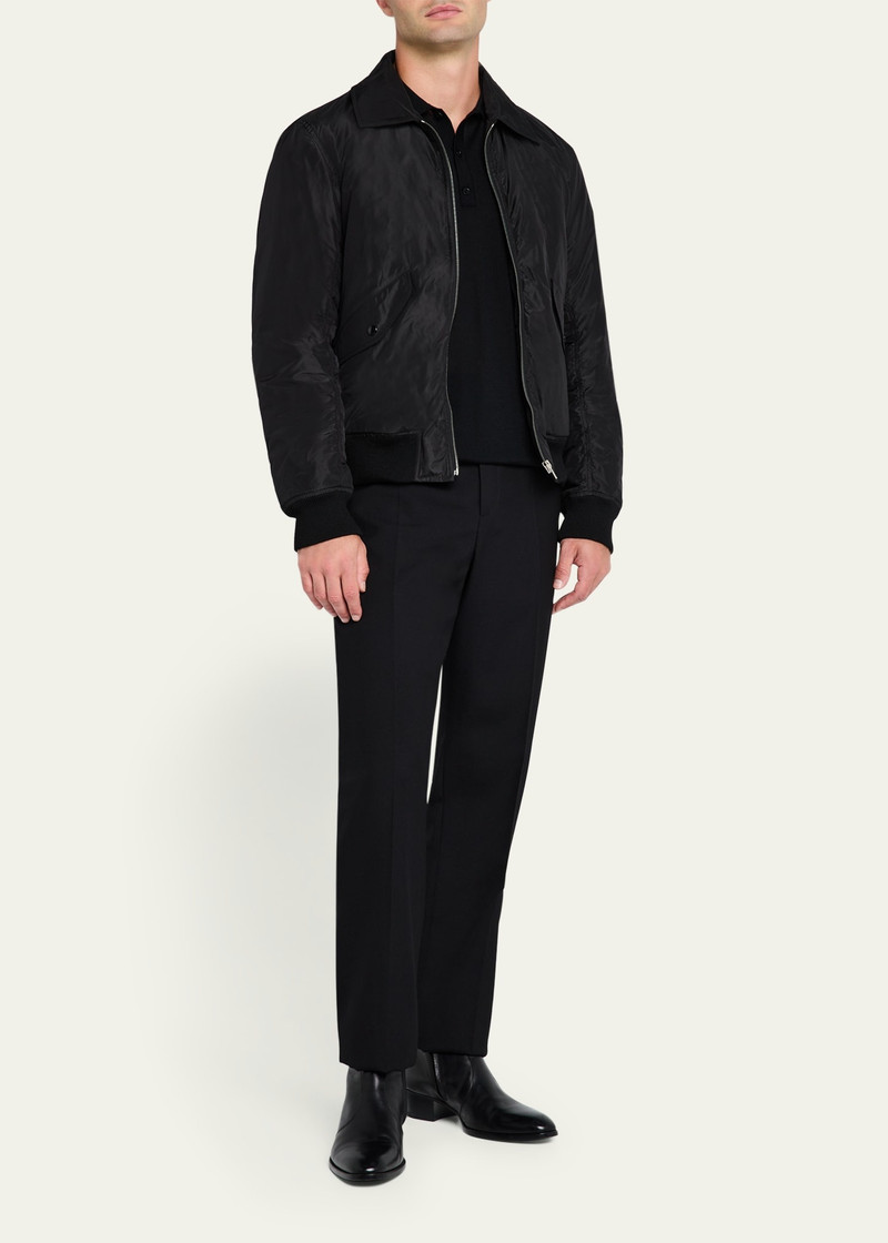 SAINT LAURENT Men's Fine Gauge Wool Polo Shirt outlook