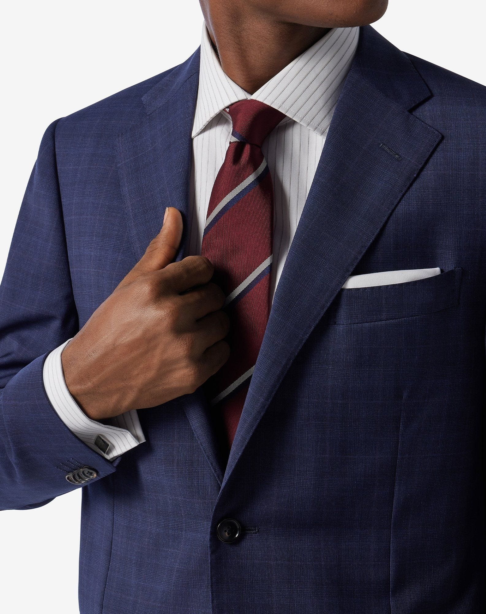 Regimental burgundy silk tie - 2