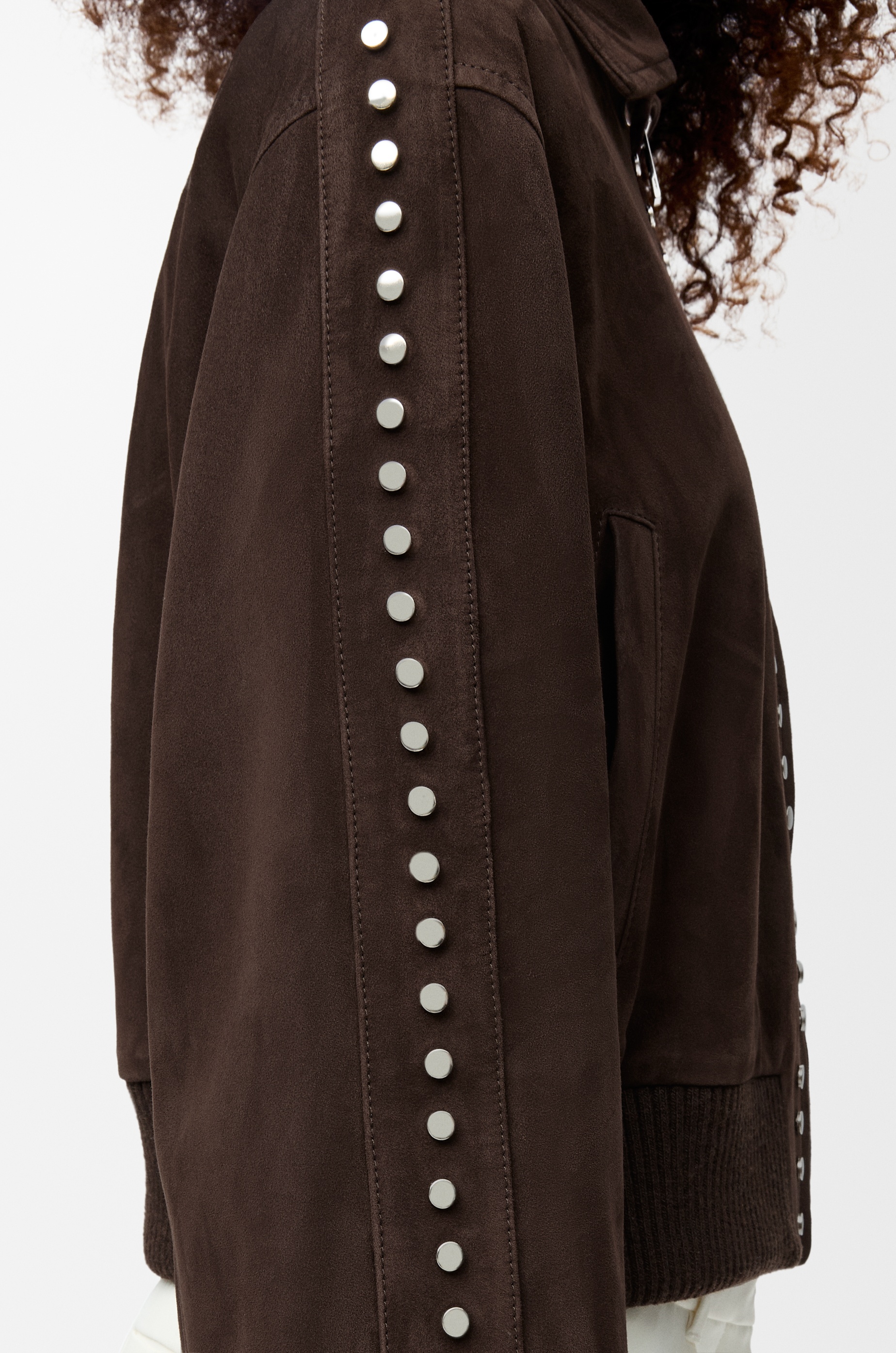 Bomber jacket in suede lambskin - 5